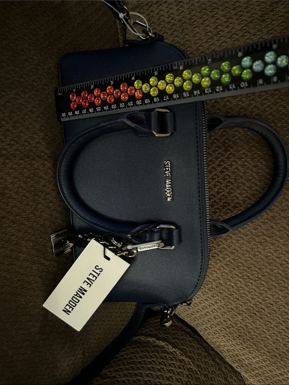 Steve Madden Navy Crossbody Dome Bag with Detachable Strap - Picture 6 of 7